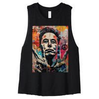 Elon Musk Nobel Peace Prize Garment Dyed Women's Racerback Cropped Tank