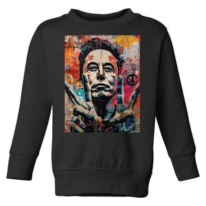 Elon Musk Nobel Peace Prize Garment Dyed Toddler Sweatshirt