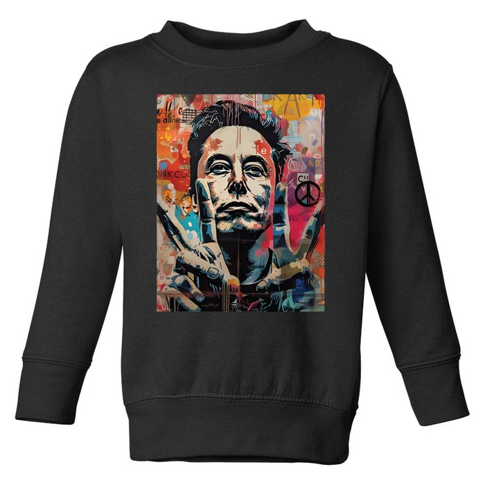 Elon Musk Nobel Peace Prize Garment Dyed Toddler Sweatshirt