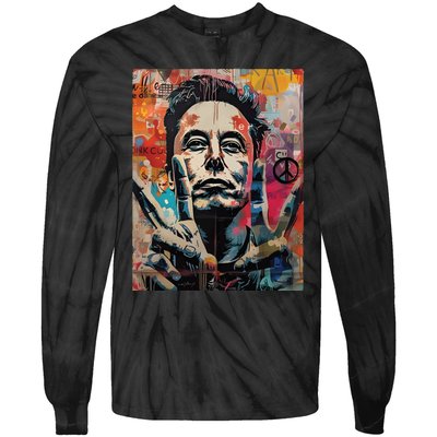 Elon Musk Nobel Peace Prize Garment Dyed Tie-Dye Long Sleeve Shirt