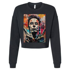 Elon Musk Nobel Peace Prize Garment Dyed Cropped Pullover Crew