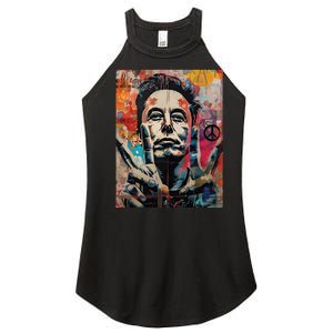 Elon Musk Nobel Peace Prize Garment Dyed Women's Perfect Tri Rocker Tank