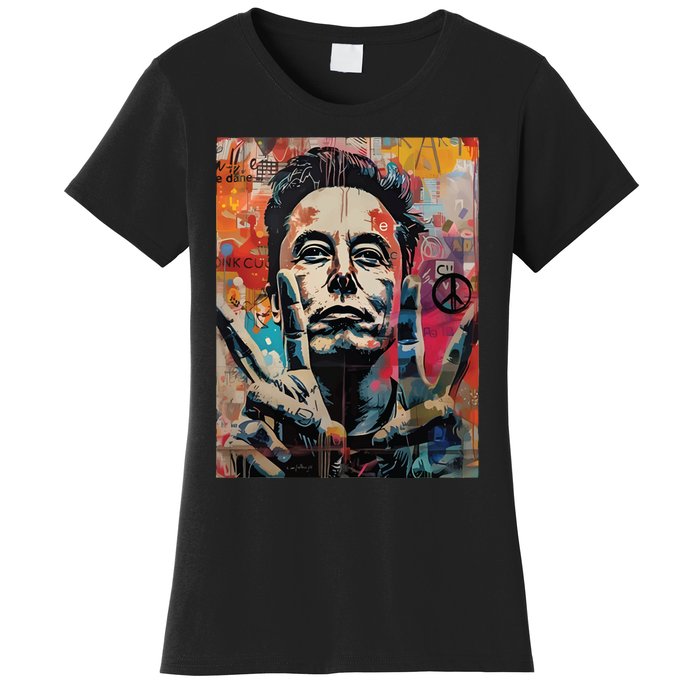 Elon Musk Nobel Peace Prize Garment Dyed Women's T-Shirt