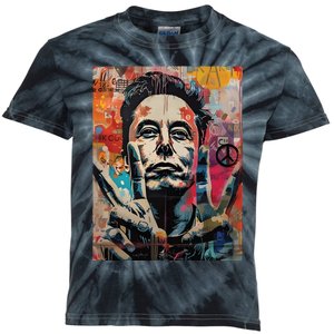 Elon Musk Nobel Peace Prize Garment Dyed Kids Tie-Dye T-Shirt