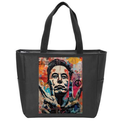 Elon Musk Nobel Peace Prize Garment Dyed Zip Tote Bag