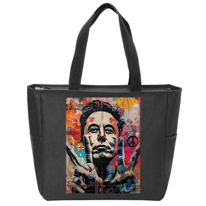 Elon Musk Nobel Peace Prize Garment Dyed Zip Tote Bag