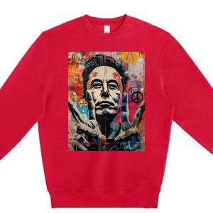 Elon Musk Nobel Peace Prize Garment Dyed Premium Crewneck Sweatshirt