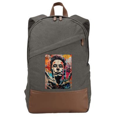 Elon Musk Nobel Peace Prize Garment Dyed Cotton Canvas Backpack