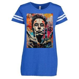 Elon Musk Nobel Peace Prize Garment Dyed Enza Ladies Jersey Football T-Shirt