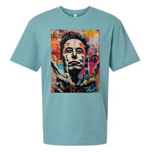 Elon Musk Nobel Peace Prize Garment Dyed Sueded Cloud Jersey T-Shirt