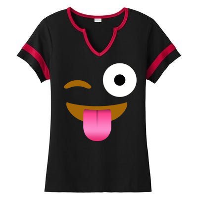 Emoji Costume Ladies Halftime Notch Neck Tee