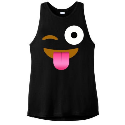 Emoji Costume Ladies PosiCharge Tri-Blend Wicking Tank