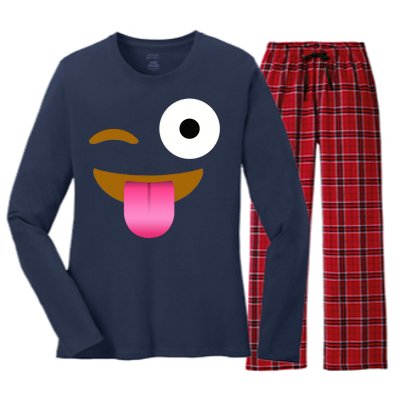 Emoji Costume Women's Long Sleeve Flannel Pajama Set 