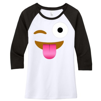 Emoji Costume Women's Tri-Blend 3/4-Sleeve Raglan Shirt