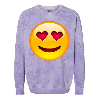 Emoticon Love Emoji Smiley with Heart Eyes Colorblast Crewneck Sweatshirt