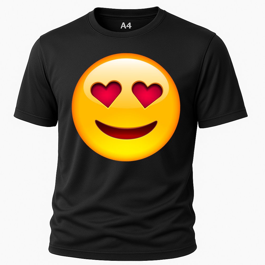 Emoticon Love Emoji Smiley with Heart Eyes Cooling Performance Crew T-Shirt