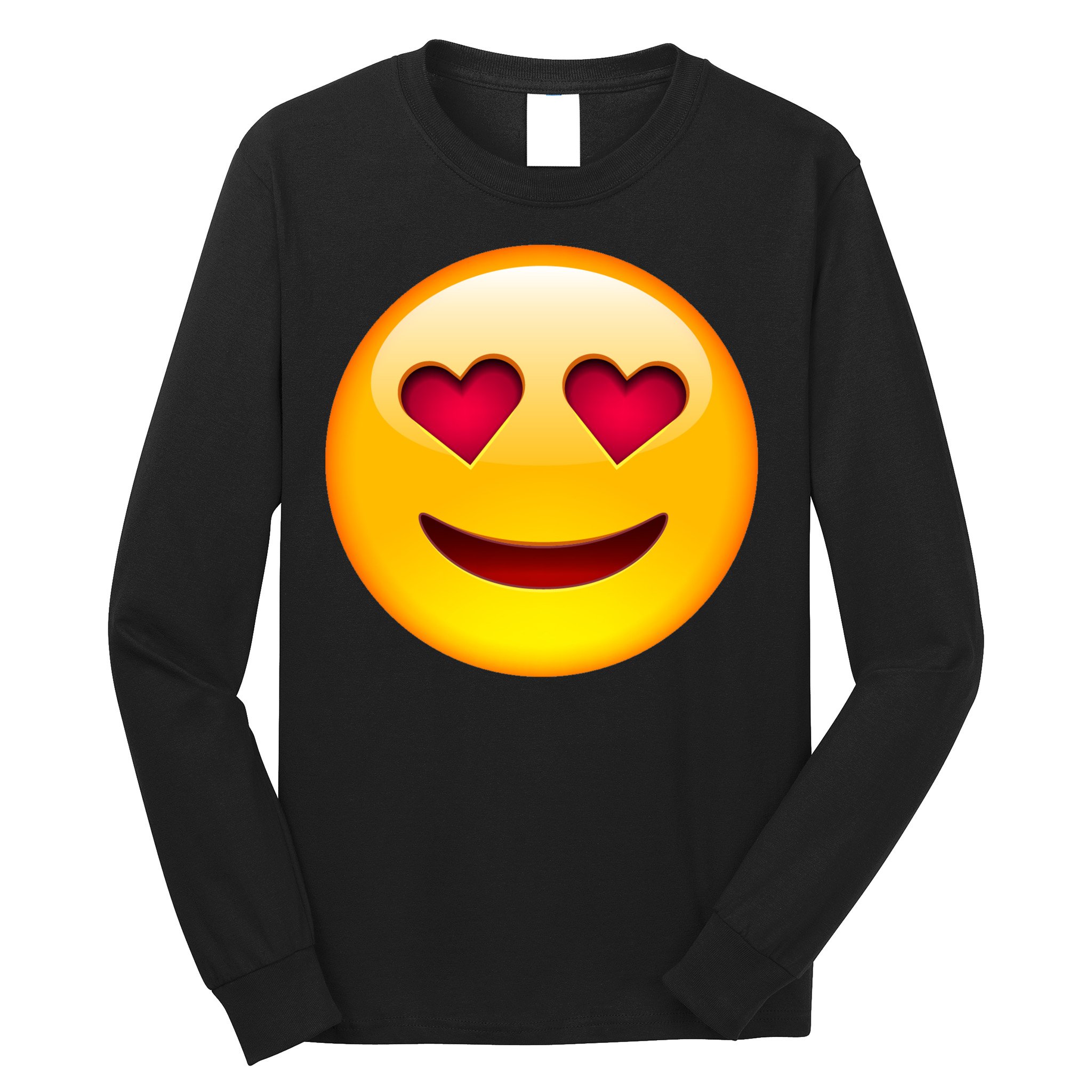 Emoticon Love Emoji Smiley with Heart Eyes Long Sleeve Shirt