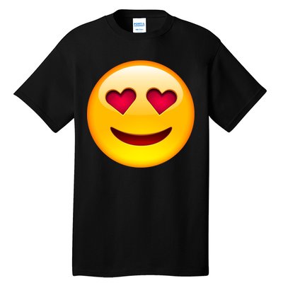 Emoticon Love Emoji Smiley with Heart Eyes Tall T-Shirt