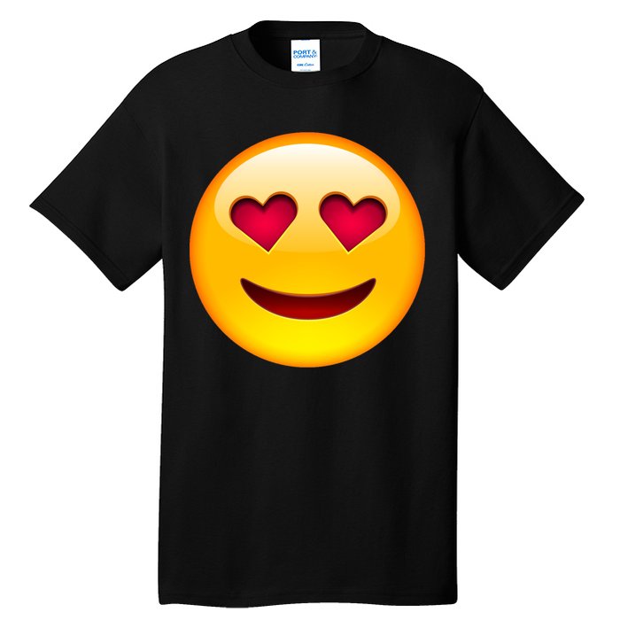 Emoticon Love Emoji Smiley with Heart Eyes Tall T-Shirt