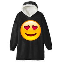 Emoticon Love Emoji Smiley with Heart Eyes Hooded Wearable Blanket