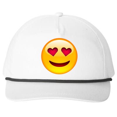 Emoticon Love Emoji Smiley with Heart Eyes Snapback Five-Panel Rope Hat