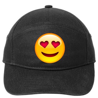 Emoticon Love Emoji Smiley with Heart Eyes 7-Panel Snapback Hat