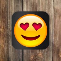 Emoticon Love Emoji Smiley with Heart Eyes Coaster