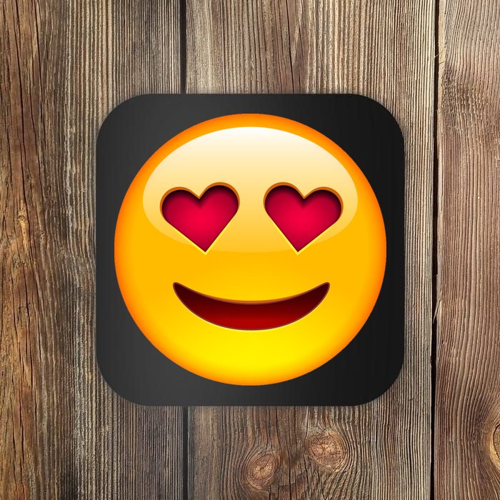 Emoticon Love Emoji Smiley with Heart Eyes Coaster