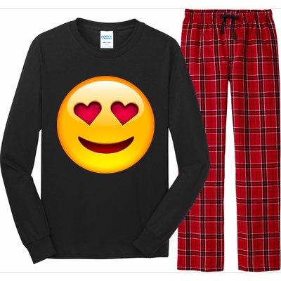 Emoticon Love Emoji Smiley with Heart Eyes Long Sleeve Pajama Set