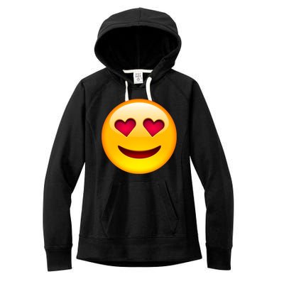 Emoticon Love Emoji Smiley with Heart Eyes Women's Fleece Hoodie