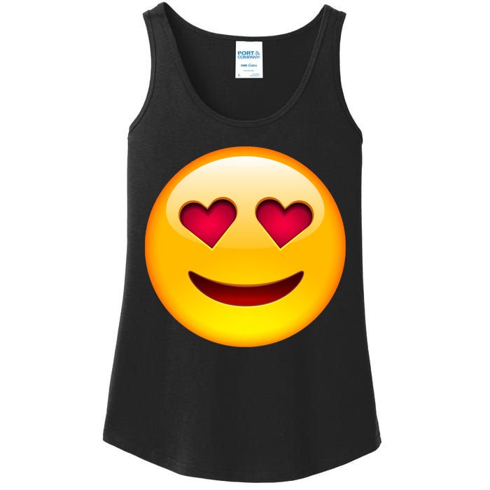 Emoticon Love Emoji Smiley with Heart Eyes Ladies Essential Tank