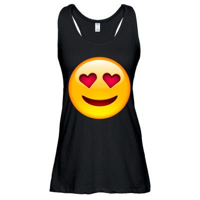 Emoticon Love Emoji Smiley with Heart Eyes Ladies Essential Flowy Tank