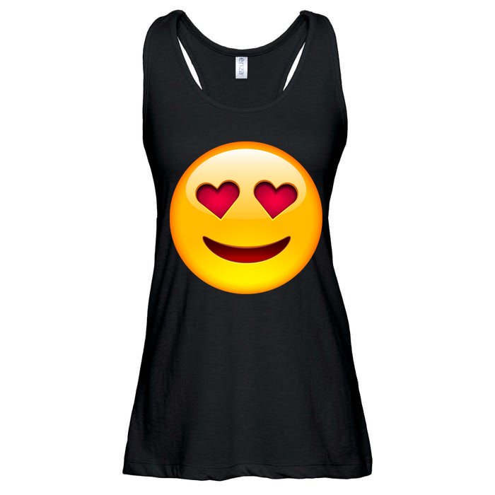 Emoticon Love Emoji Smiley with Heart Eyes Ladies Essential Flowy Tank