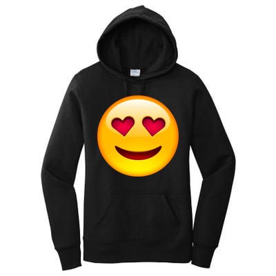 Emoticon Love Emoji Smiley with Heart Eyes Women's Pullover Hoodie