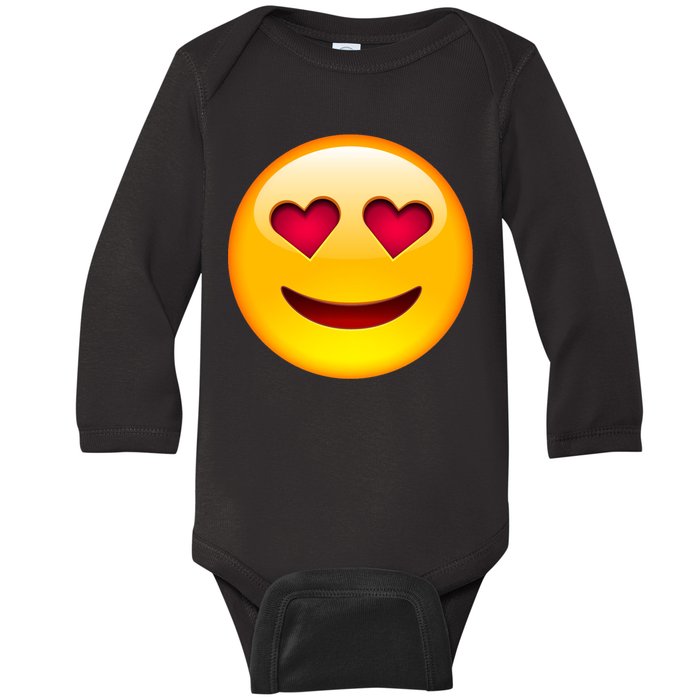 Emoticon Love Emoji Smiley with Heart Eyes Baby Long Sleeve Bodysuit