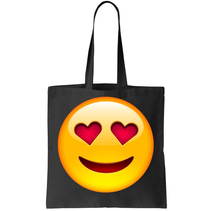 Emoticon Love Emoji Smiley with Heart Eyes Tote Bag