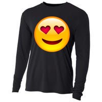 Emoticon Love Emoji Smiley with Heart Eyes Cooling Performance Long Sleeve Crew