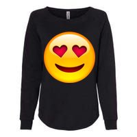 Emoticon Love Emoji Smiley with Heart Eyes Womens California Wash Sweatshirt