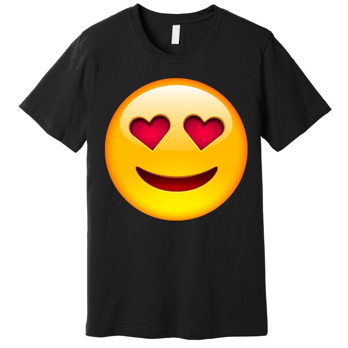 Emoticon Love Emoji Smiley with Heart Eyes Premium T-Shirt