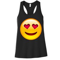 Emoticon Love Emoji Smiley with Heart Eyes Women's Racerback Tank