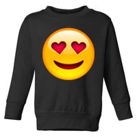 Emoticon Love Emoji Smiley with Heart Eyes Toddler Sweatshirt