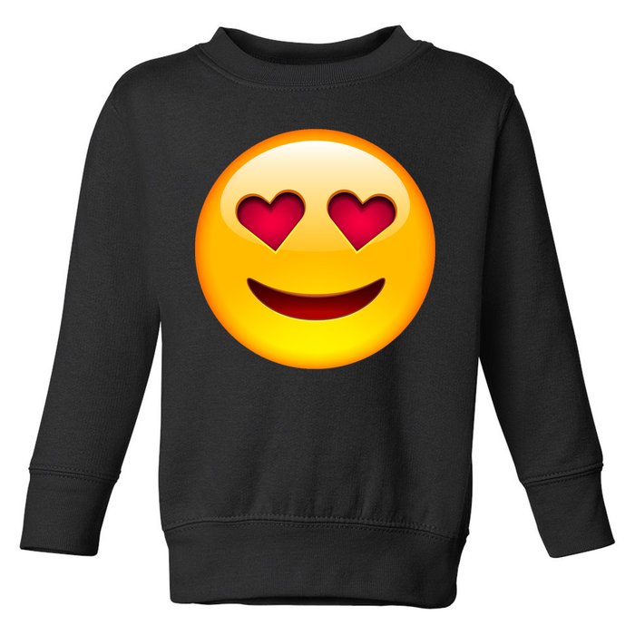 Emoticon Love Emoji Smiley with Heart Eyes Toddler Sweatshirt