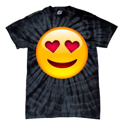 Emoticon Love Emoji Smiley with Heart Eyes Tie-Dye T-Shirt