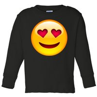 Emoticon Love Emoji Smiley with Heart Eyes Toddler Long Sleeve Shirt