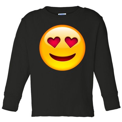 Emoticon Love Emoji Smiley with Heart Eyes Toddler Long Sleeve Shirt