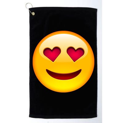 Emoticon Love Emoji Smiley with Heart Eyes Platinum Collection Golf Towel