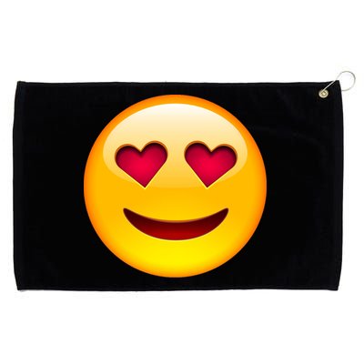 Emoticon Love Emoji Smiley with Heart Eyes Grommeted Golf Towel