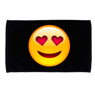 Emoticon Love Emoji Smiley with Heart Eyes Microfiber Hand Towel