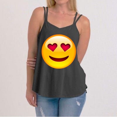 Emoticon Love Emoji Smiley with Heart Eyes Women's Strappy Tank