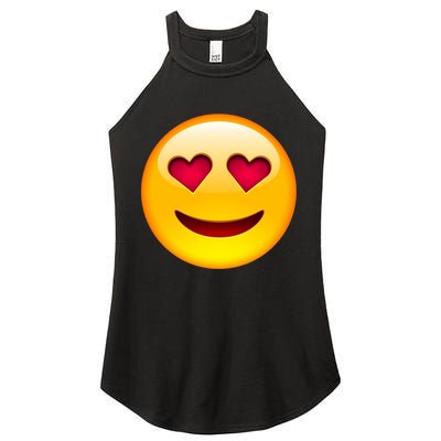 Emoticon Love Emoji Smiley with Heart Eyes Women's Perfect Tri Rocker Tank